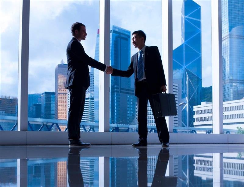 two buisnessman shaking hands