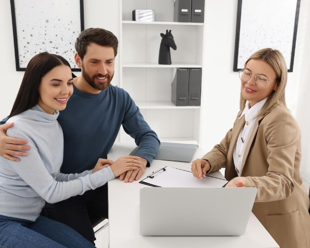 Insurance agent with couple